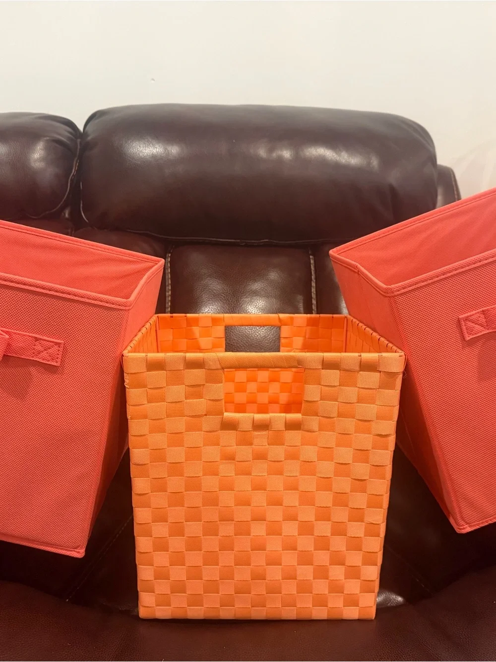 Orange and Coral Storage Bins - Home Accents Set!